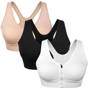 Zip Front Sports Bra Wireless